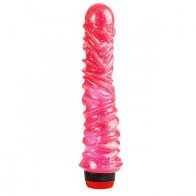 Розовый вибратор с блестками Hot Pinks Twister 8in