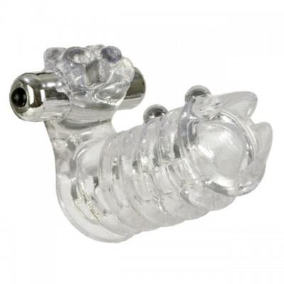 Вибро-насадка на пенис с бусинами Jaguar