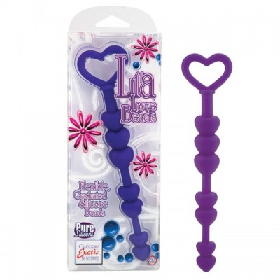 Анальные бусы сердца фиолетовые Lia Love Beads