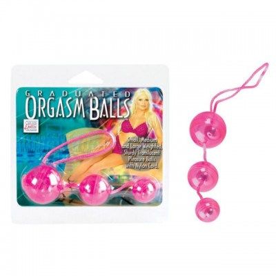 Три розовых вагинальных шарика Orgasm balls