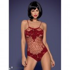 Интригующий красный боди в сетку