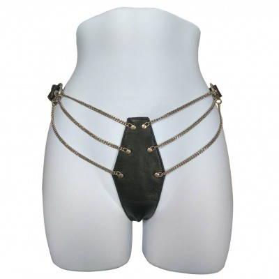 Кожаные танга с цепочками ML