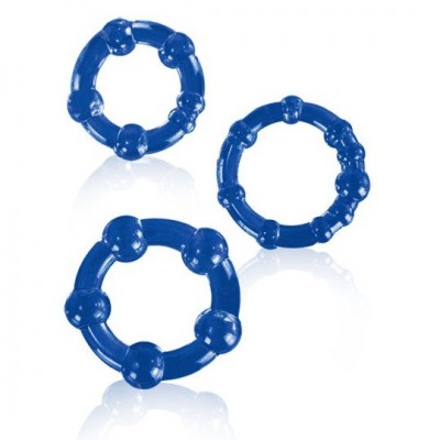 Набор колец голубых Beaded Cockring Set