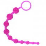 Розовые анальные бусы Jelly X-10