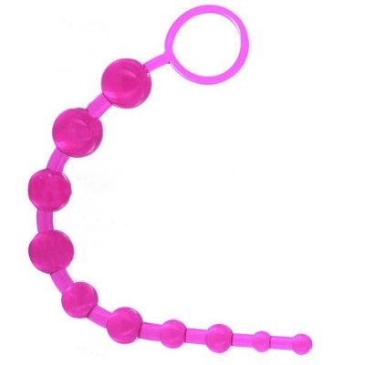 Розовые анальные бусы Jelly X-10