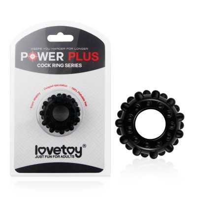 Черное эрекционное кольцо POWER PLUS COCK RING