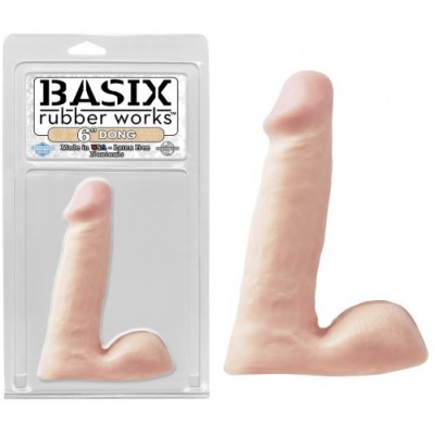 Фаллоимитатор с мошонкой Basix Rubber Works 6" Dong Flesh