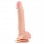 Фаллоимитатор с мошонкой на присоске Basix Rubber Works 9" Suction Cup Thicky Flesh