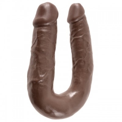 Двойной фаллоимитатор King Cock - Medium Double Toruble коричневый
