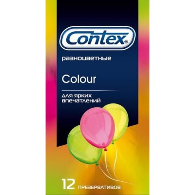 Презервативы с силиконовой смазкой Contex № 12 Colour разноцветные Презервативы с силиконовой смазкой Contex № 12 Colour разноцветные