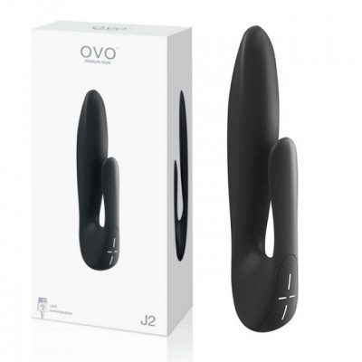 Вибратор Ovo J2 rabbit перезаряжаемый черный Вибратор Ovo J2 rabbit перезаряжаемый черный